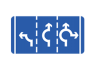 Appropriate lanes to use on the approach to the roundabout ahead