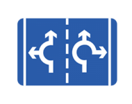 Appropriate lanes to use on the approach to the roundabout ahead