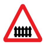 Level crossing with barrier or gate ahead