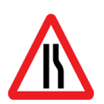 Road narrows on right