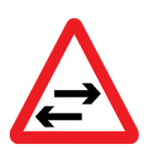 Two-way traffic straight ahead