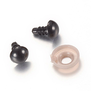 Black Safety Eyes (Screw) - 15mm