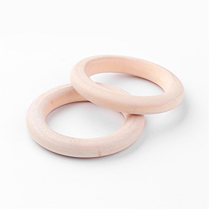 Wooden Rings for Crafts and Macrame, Wood Rings (1.4 in, 39mm, 24