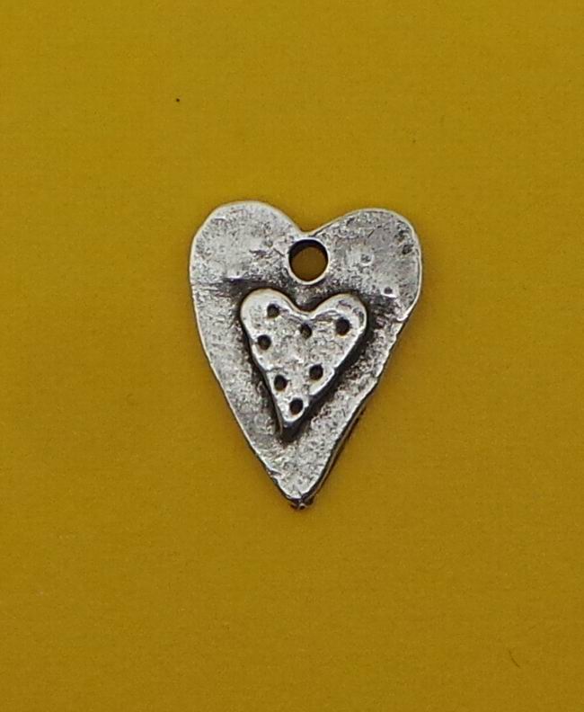 Matte Gold Large Hole Heart Beads, Love, 10pcs. 10x1mm, 4.5mm Hole