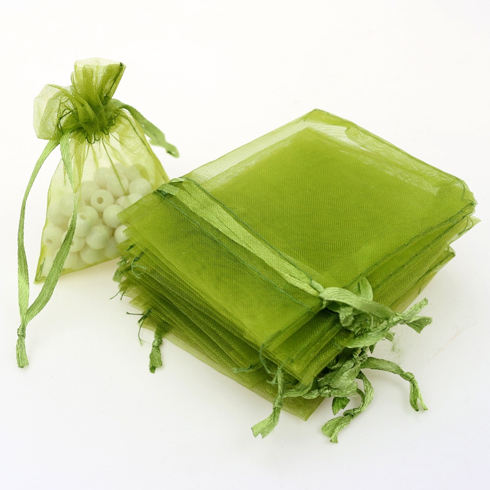 CH40193 Organza Pouches for gifts , 7X5cm/12Pcs/ OLIVE, ,Material