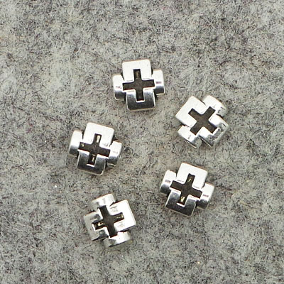 Wafer Rondelle Spacer Beads 10mm Antique Silver 20 per bag-B