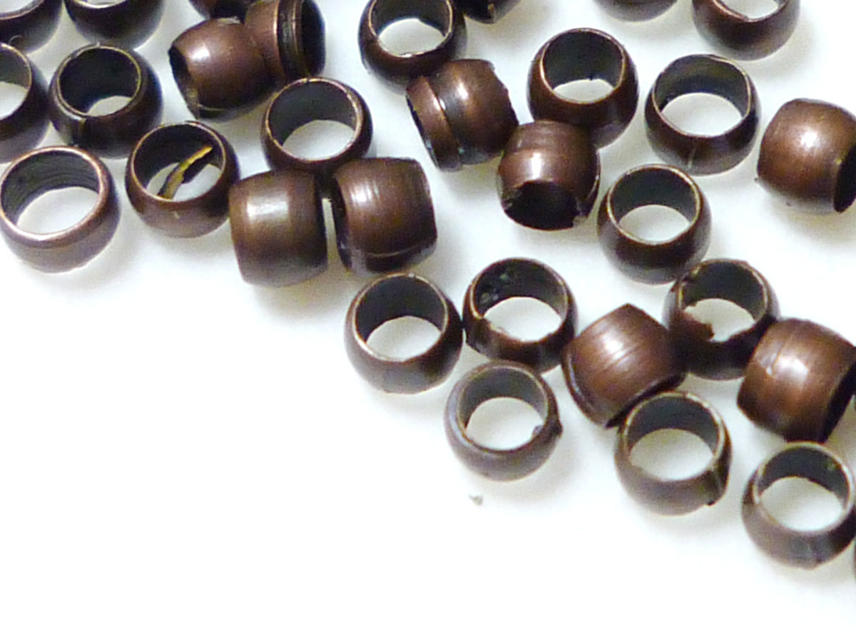 2000pcs 1.5mm Round Crimp Beads Jewelry Making Crimp End Spacer Bead, Bronze