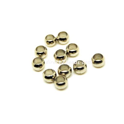 2000pcs 1.5mm Round Crimp Beads Jewelry Making Crimp End Spacer Bead, Bronze